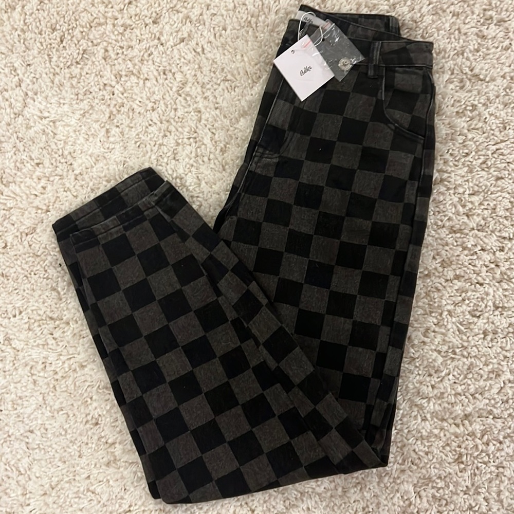 adika checkered jeans